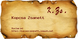 Kopcsa Zsanett névjegykártya