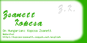 zsanett kopcsa business card